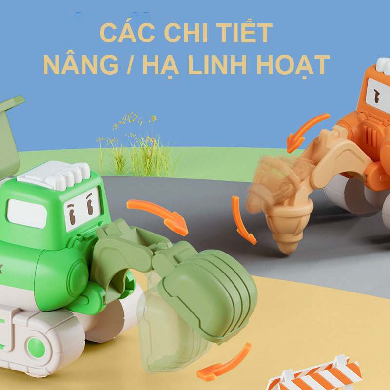 Đồ Chơi Trẻ Em Xe Công Trình Chạy Cót, Chạy Đà Cho Bé