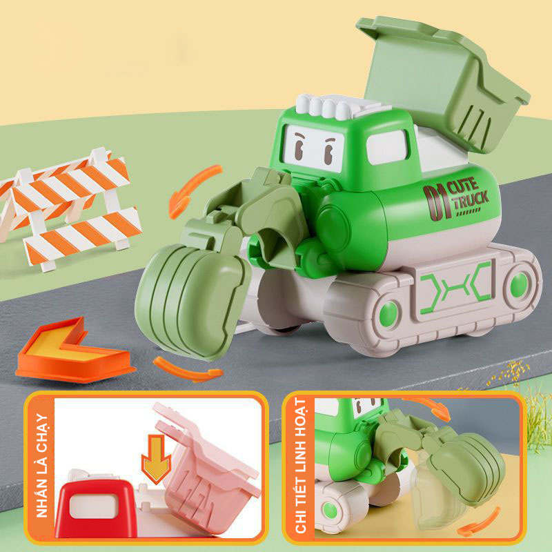 Đồ Chơi Trẻ Em Xe Công Trình Chạy Cót, Chạy Đà Cho Bé