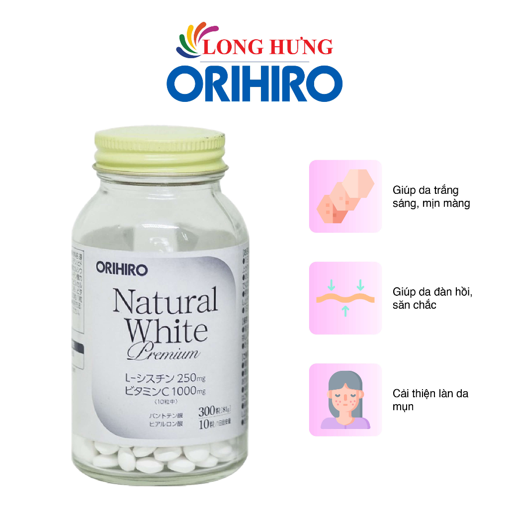 Viên uống Orihiro Natural White Premium giúp trắng da (300 viên)