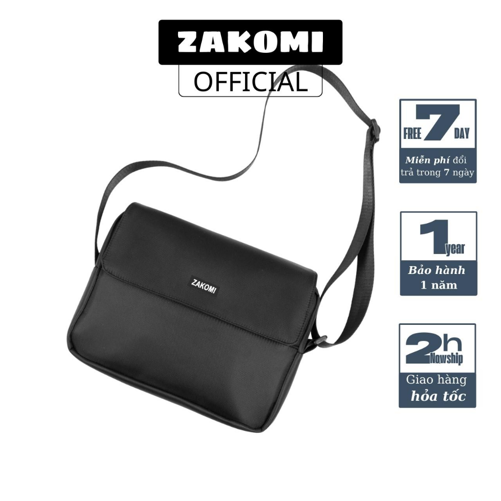 Túi đeo chéo messenger Zakomi ZMES01 vải chống nước chống sốc kích thước 28 x22 cm -  bảo hành 12 tháng
