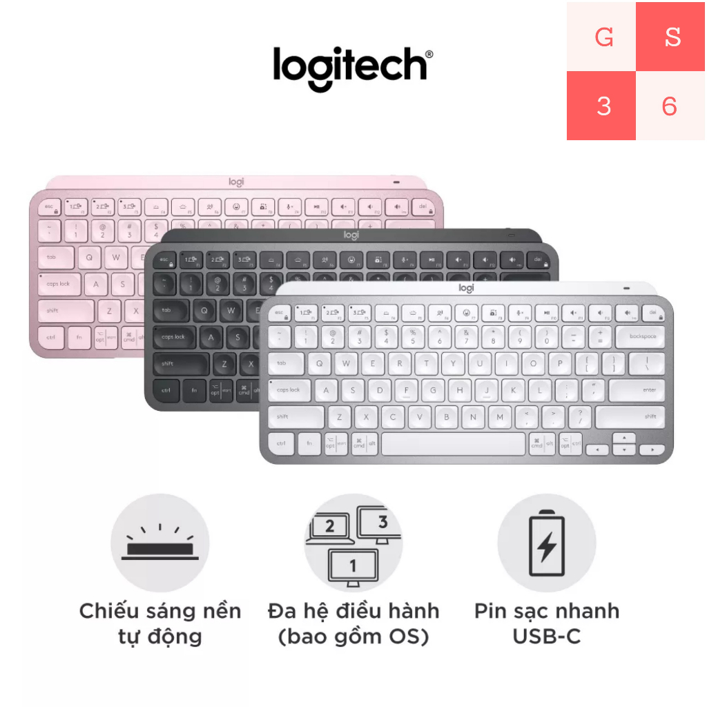 Bàn phím không dây Bluetooth Logitech MX Keys Mini