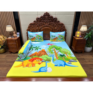 Vườn khủng long, Bộ chăn ga gối thun lạnh 5D cao cấp đủ kích thước