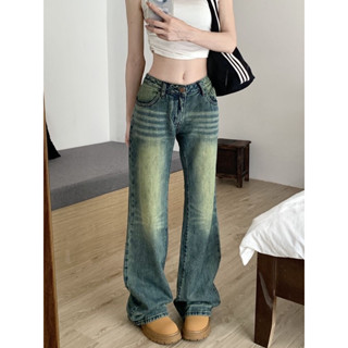 Quần jean cạp trễ ống rộng loe nhẹ dáng dài thời trang nữ Famos