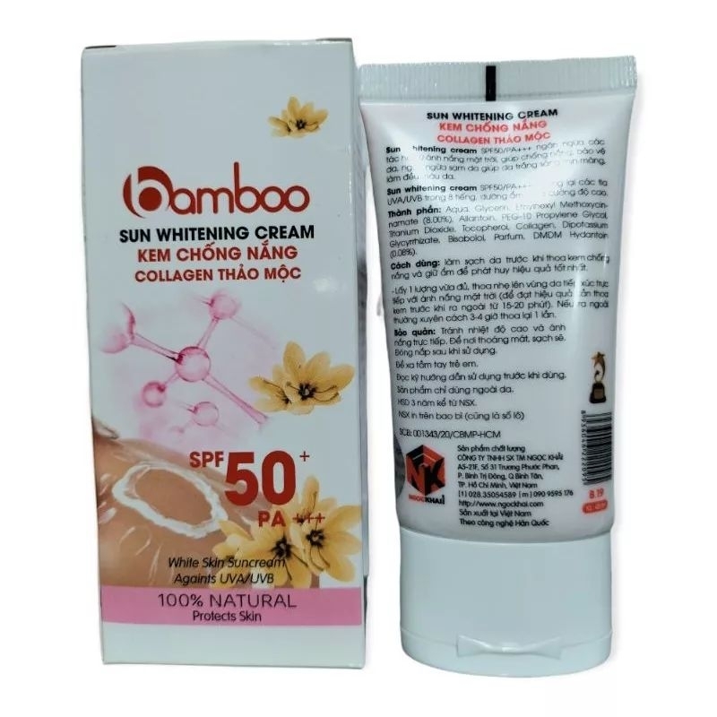 kem chống nắng bamboo collagen thảo mộc