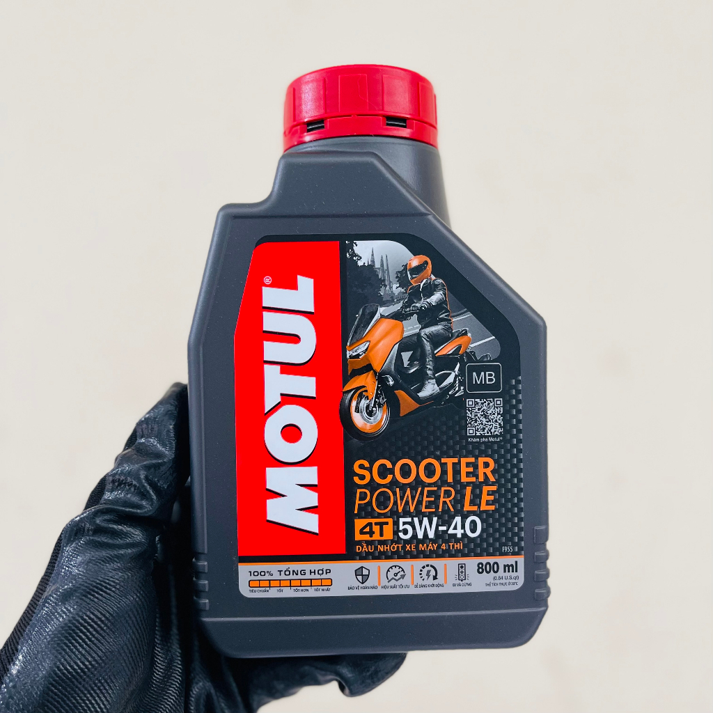 Dầu Nhớt Xe Tayga Tổng hợp Motul Scooter Power LE 5w40 0.8L chính hãng