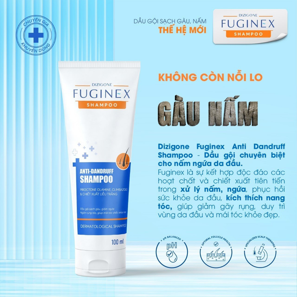 Dầu gội Dizigone Fuginex Anti-Dandruff Shampoo - Chuyên biệt cho gàu, nấm ngứa da đầu