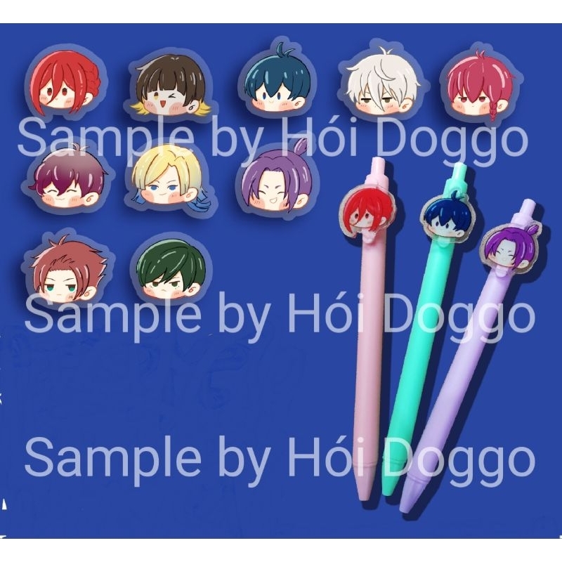 Bút mực gel/Móc điện thoại Blue Lock by artist Hói Doggo