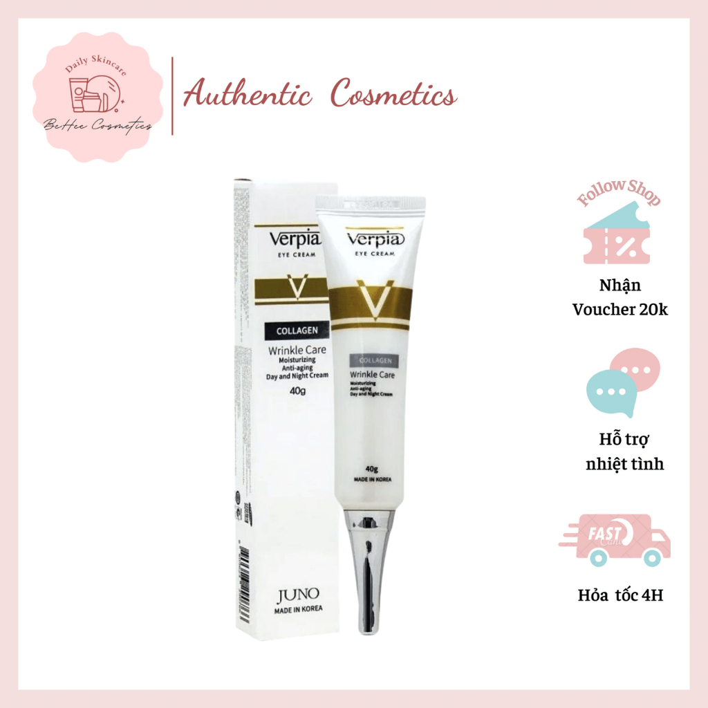 KEM GIẢM THÂM QUẦNG VÀ BỌNG MẮT - JUNO VERPIA EYE CREAM COLLAGEN WRINKLE CARE