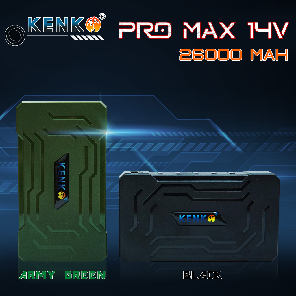 Pin quạt áo điều hòa KENKO màu xanh rêu 14v 26000mAh bảo hành 12 tháng