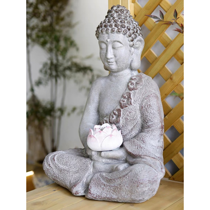 Tượng Phật Thích Ca Tay Cầm Bông Sen Sử Dụng Pin 53cm