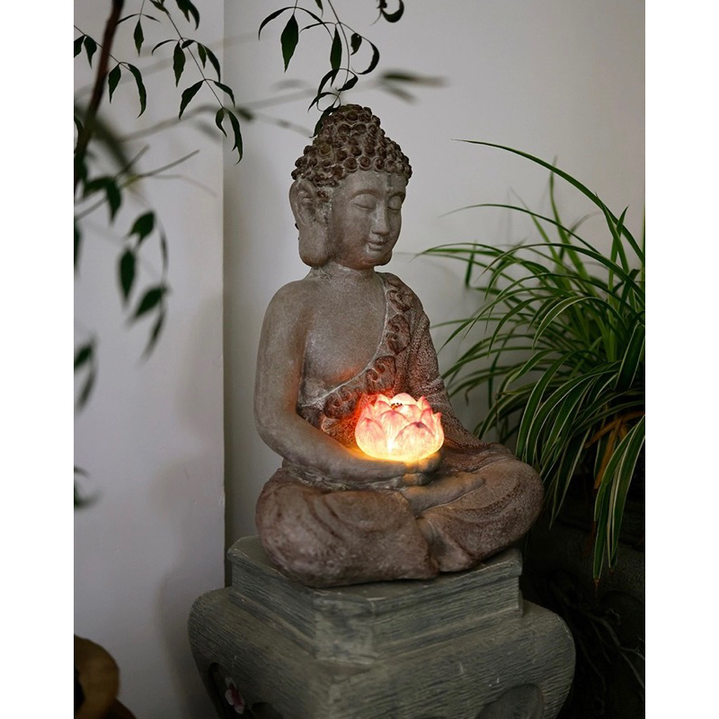 Tượng Phật Thích Ca Tay Cầm Bông Sen Sử Dụng Pin 53cm