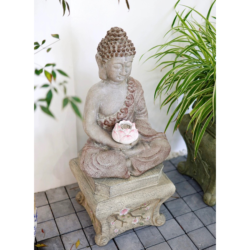 Tượng Phật Thích Ca Tay Cầm Bông Sen Sử Dụng Pin 53cm