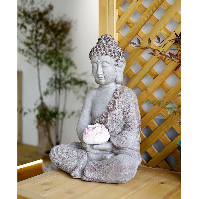 Tượng Phật Thích Ca Tay Cầm Bông Sen Sử Dụng Pin 53cm