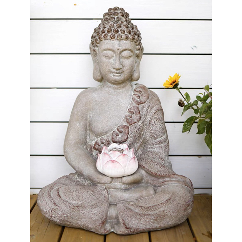 Tượng Phật Thích Ca Tay Cầm Bông Sen Sử Dụng Pin 53cm