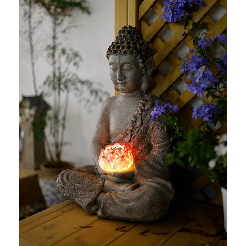 Tượng Phật Thích Ca Tay Cầm Bông Sen Sử Dụng Pin 53cm