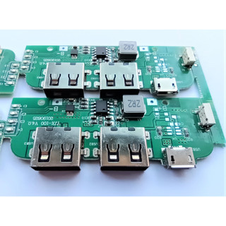 Mạch sạc dự phòng 2 cổng usb 2a xanh lá