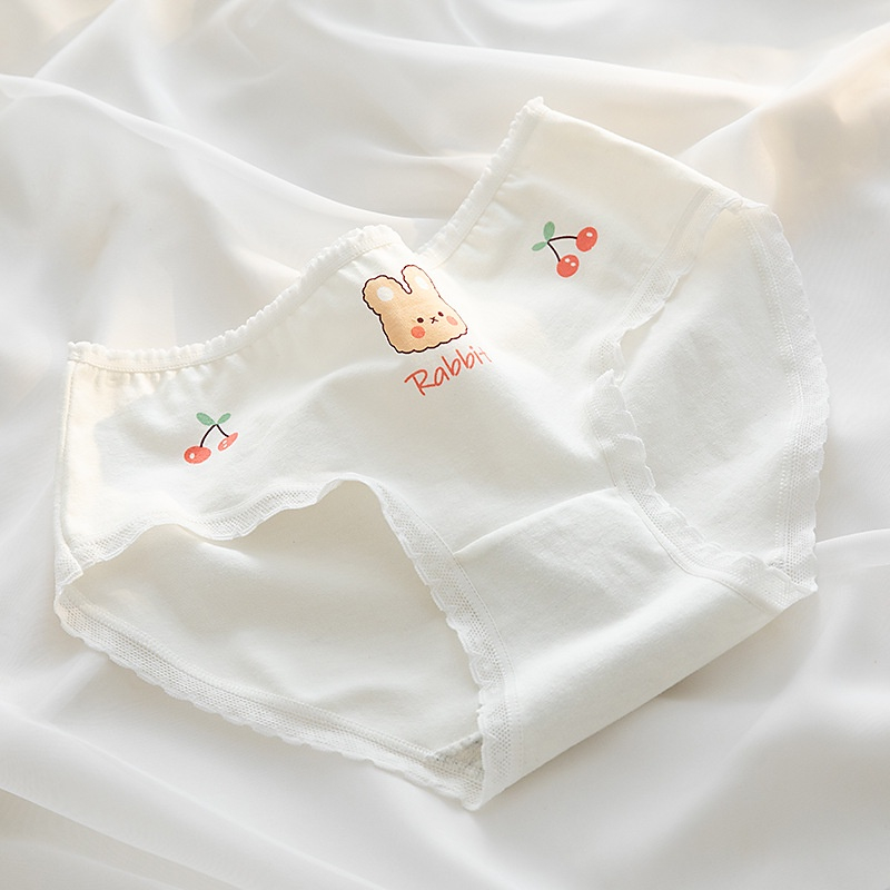 SET 5 Quần Lót Hoạ Tiết Gấu Cherry Rabbit Tông Màu Nâu Chất Liệu Cotton Thoáng Khí