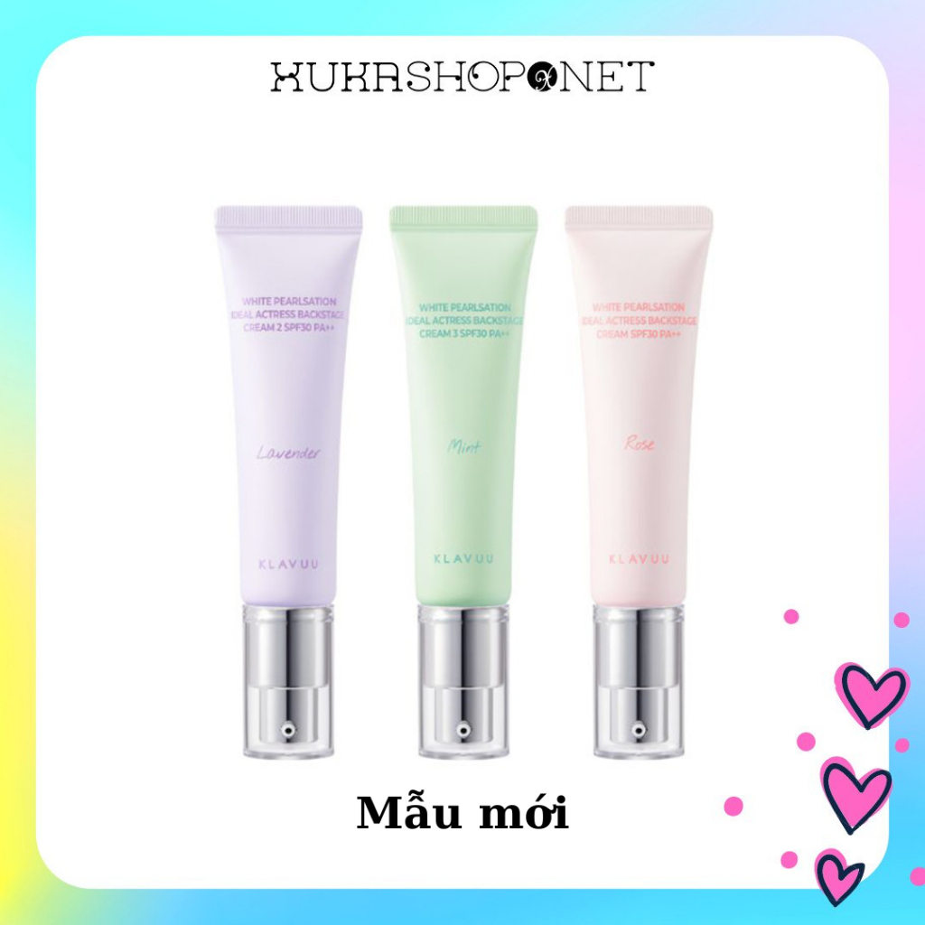 Kem Lót Klavuu White Pearlsation Ideal Actress Backstage Cream SPF30 PA++ che khuyết điểm hoàn hảo 30ml