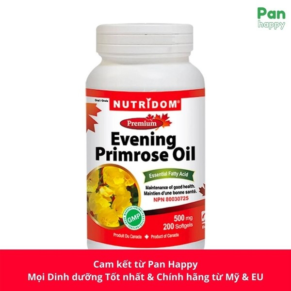 Tinh dầu hoa anh thảo David Health Evening Primrose Oil 200 viên hỗ trợ cân bằng nội tiết tố làm đẹp da tóc, móng
