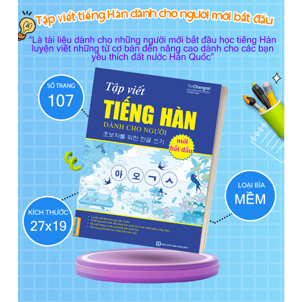 Sách - Tập viết tiếng Hàn dành cho người mới bắt đầu Mcbooks