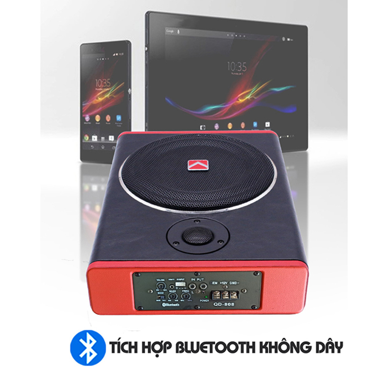 Loa Sub Siêu Trầm 8 inch KUERL K-808 Có Bluetooth Siêu Gọn Nhẹ Dành Cho Ô Tô 12V
