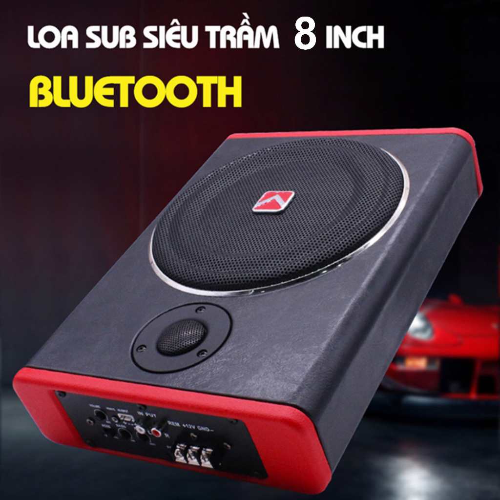 Loa Sub Gầm Ghế KUERL 808 Bluetooth - Loa Siêu Trầm 8inch Siêu Gọn Nhẹ Dành Cho Ô tô