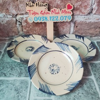 💢dĩa gốm mẫu xưa phết xanh🤗👉 size 17cm😉💢