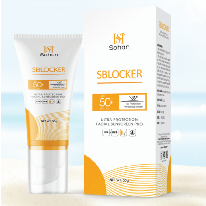 Kem Chống Nắng SBLOCKER Protection Whitening Cream SPF50+ PA+++ Cho Da Mặt (50g)