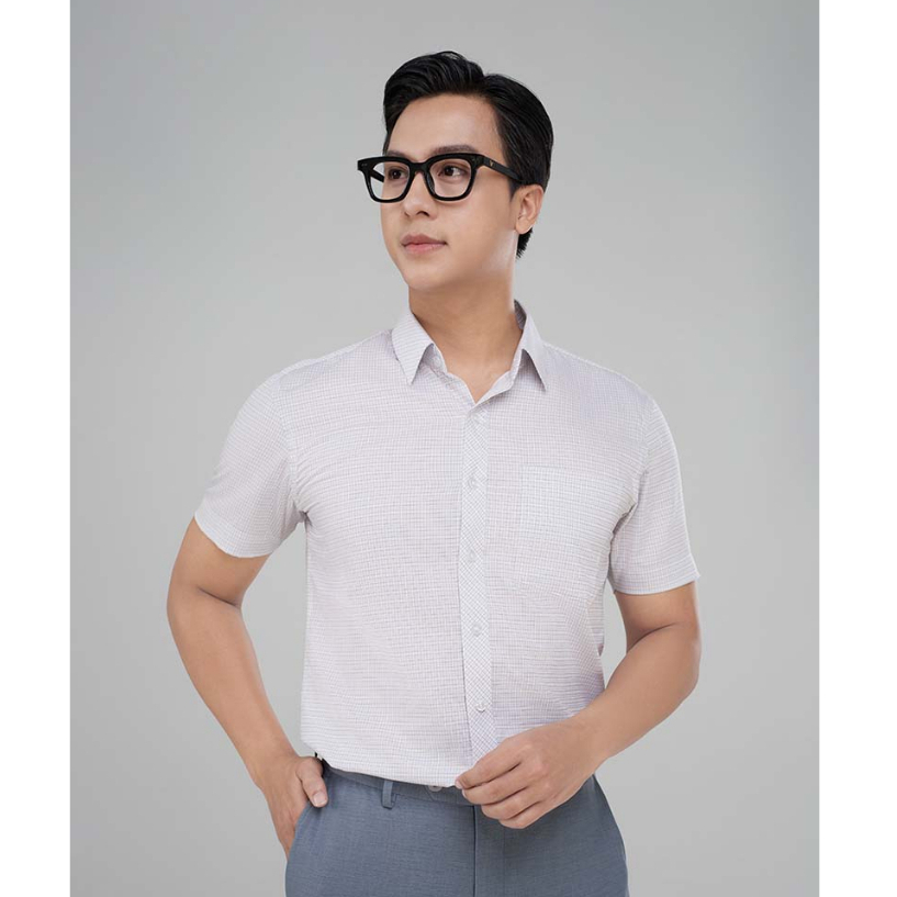 Áo sơ mi nam ngắn tay cao cấp Merriman mã THLXS102 thoáng mát Cotton 100% mềm mại, thoáng mát