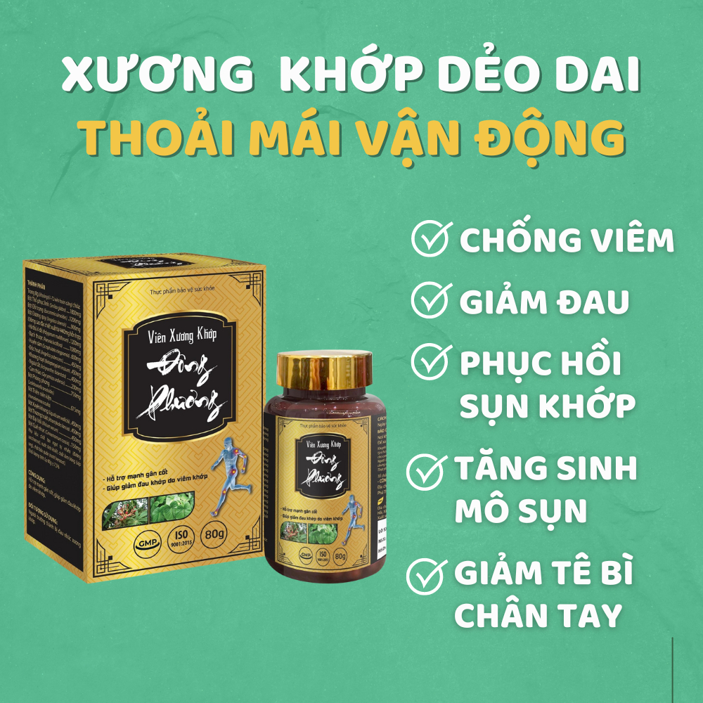 Viên xương khớp Đông Phương hỗ trợ giảm đau nhức xương khớp lưu thông khí huyết hộp, Viên uống xương khớp Hồng Tâm Đường