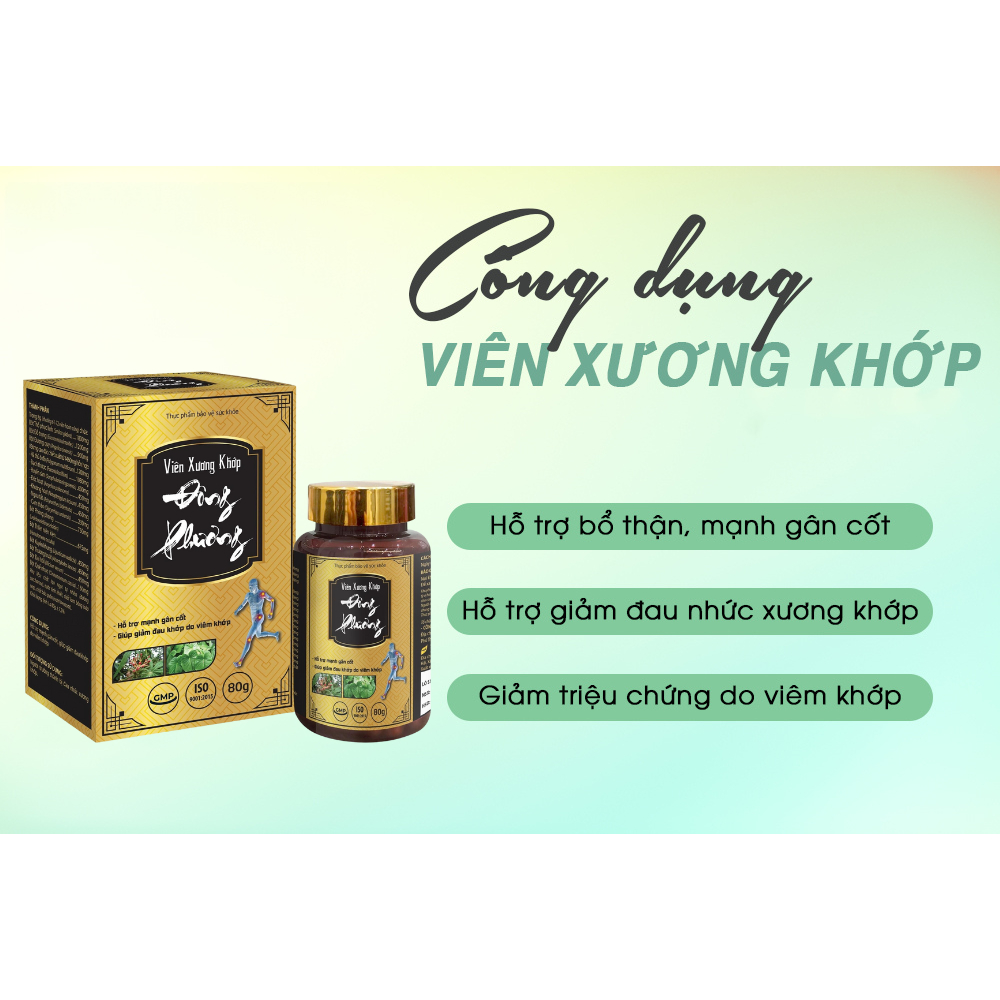 Viên xương khớp Đông Phương hỗ trợ giảm đau nhức xương khớp lưu thông khí huyết hộp, Viên uống xương khớp Hồng Tâm Đường
