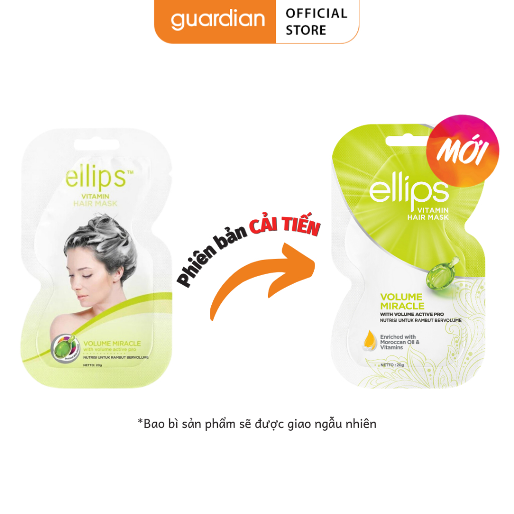 Kem Ủ Tóc Cho Mái Tóc Bồng Bềnh Hair Mask Volume Miracle Ellips 20Gr