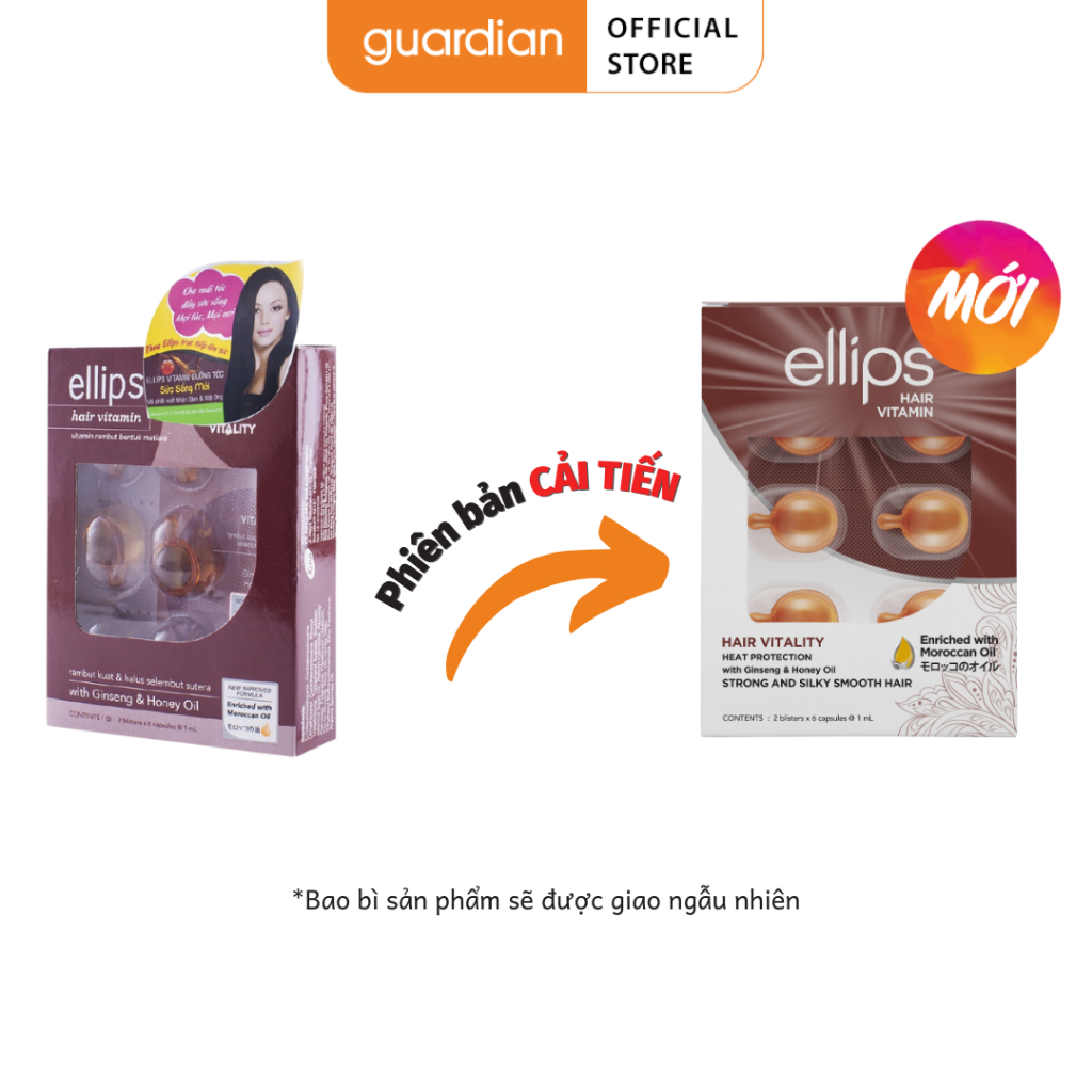 Serum Giúp Phục Hồi Sức Sống Cho Mái Tóc Xỉn Màu Hair Vitamin Moroccan Oil Hair Vitality Ellips 12 Viên