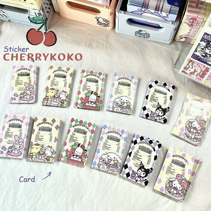 🍒🍒CHERRYKOKO SANRIO Set 20 Miếng Dán Họa Tiết Vé Máy Bay Hoạt Hình Trang Trí Quà Tặng