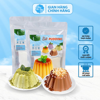 Set làm pudding trứng, socola, khoai môn, trà xanh 100g nguyên liệu bột pudding cao cấp thơm ngon núng nính