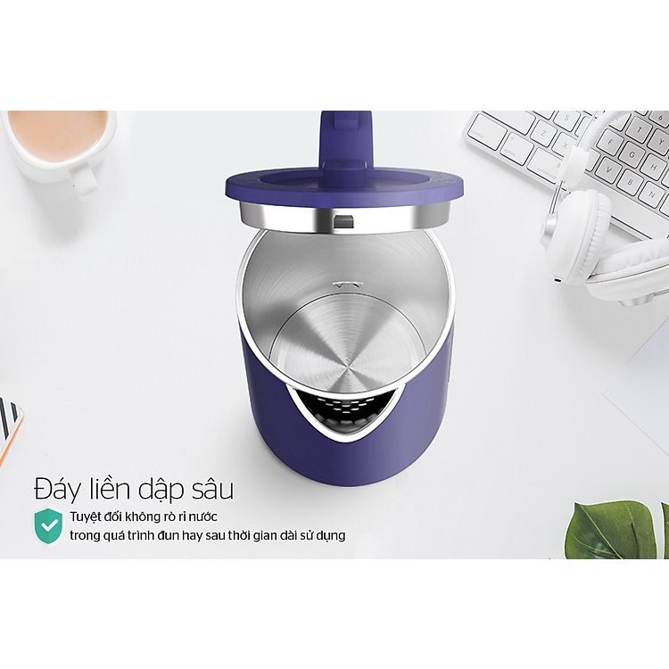 Ấm siêu tốc, Bình đun siêu tốc inox 2 lớp 1.8L SUNHOUSE SHD1355, Công suất 1500W, Dung tích 1,8L, Bảo hành 24 tháng