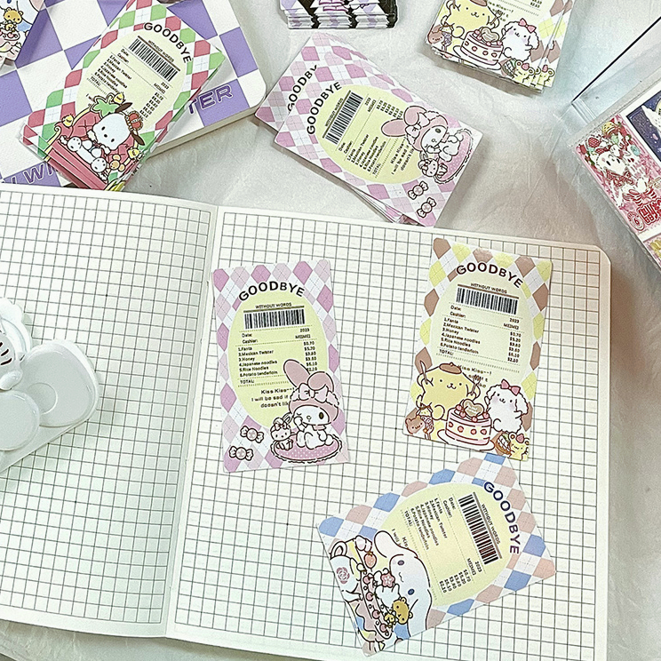 🍒🍒CHERRYKOKO SANRIO Set 20 Miếng Dán Họa Tiết Vé Máy Bay Hoạt Hình Trang Trí Quà Tặng