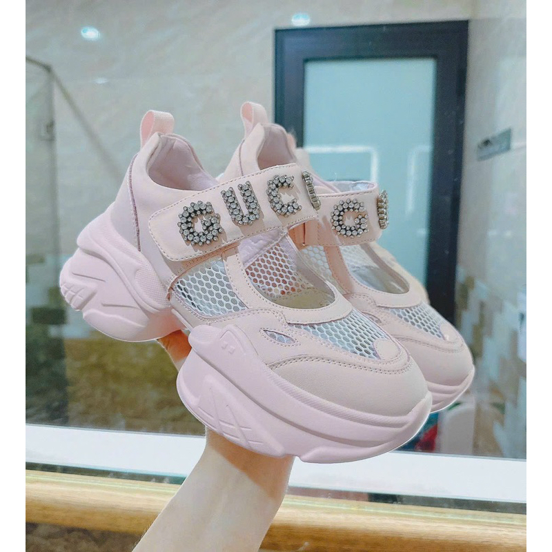 Giày thể thao Gu.cci quai dán đính đá- Hàng QC fullbox