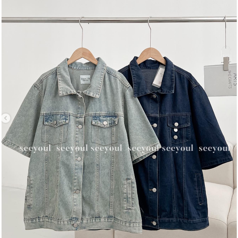 Áo khoác jean cộc tay-4262(HÌNH THẬT SHOP CHỤP)