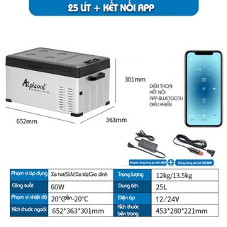 [HN] Tủ Lạnh Ô Tô Alpicol (C15/C20/C25, 12V/24V/220V, Kết Nối APP)