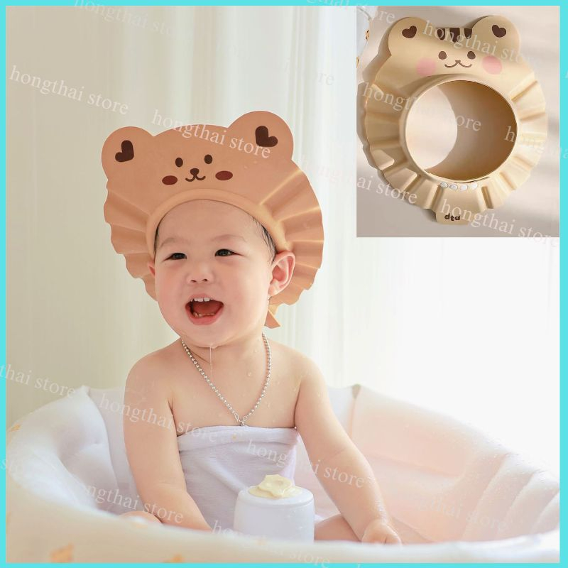 Nón Tắm Gội Đầu Cho Bé,Mũ Gội Đầu Cho Bé, Mũ Tắm Chắn Nước Cho Bé Hình Gấu Cute Giao Mầu Ngẫu Nhiên