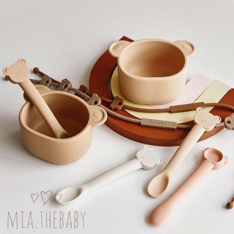 Pass BÁT GẤU - THÌA GẤU SILICONE   DOTTODOT 🇰🇷🇰🇷🇰🇷