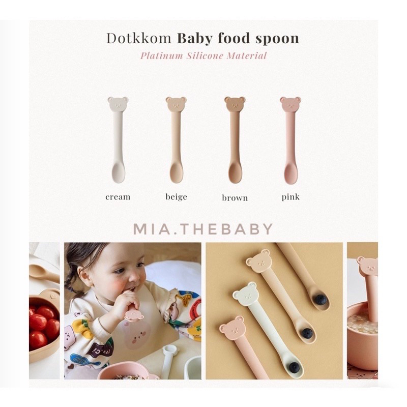 Pass BÁT GẤU - THÌA GẤU SILICONE   DOTTODOT 🇰🇷🇰🇷🇰🇷