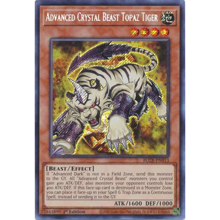 Thẻ Bài Yugioh Monster Advanced Crystal Beast Topaz Tiger - BLCR-EN013 - Secret
