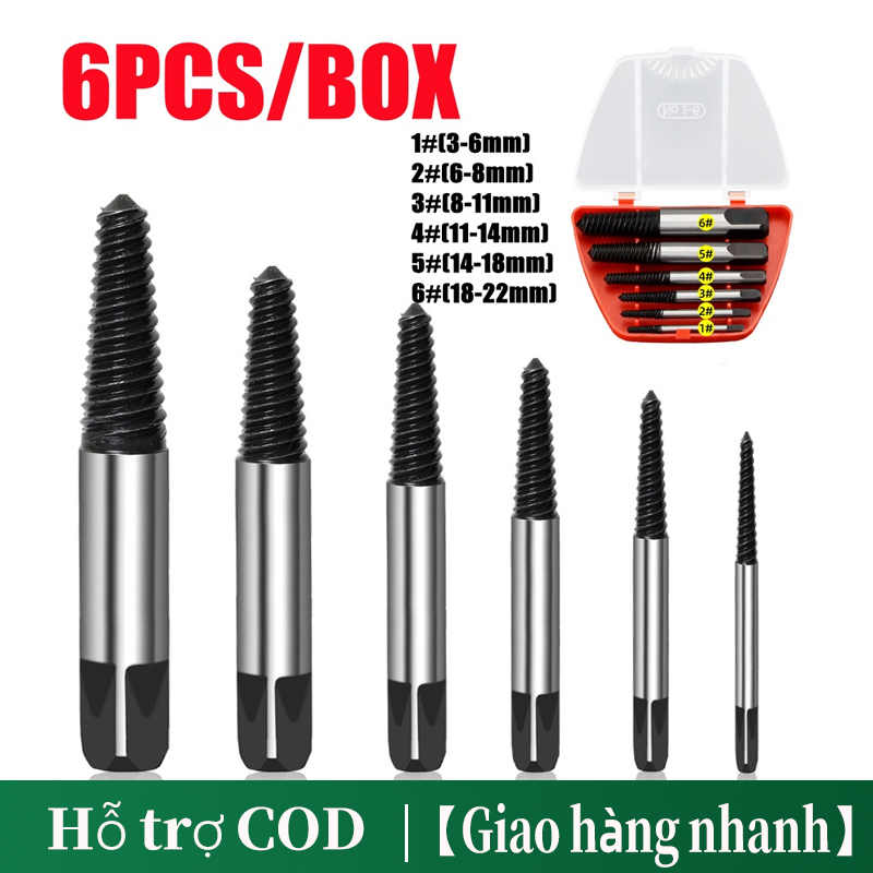 Bộ tháo bu lông ốc vít gãy hãng Kapusi Nhật Bản 5/6 chi tiết 3-22mm taro ren ngược