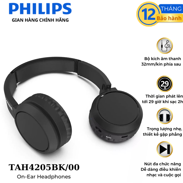Tai nghe Philips chính hãng Bluetooth TAH4205RD/00