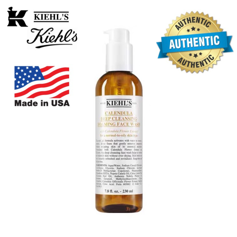 Sữa Rửa Mặt Hoa Cúc Kiehl’s Calendula Deep Cleansing Foaming 230Ml Loại Giảm Mụn, Dầu Thừa (Candy)