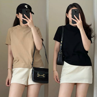  Áo Baby Tee Trơn Cổ Tròn Basic FIX dáng chuẩn cotton mịn mát hai màu đen trắng 