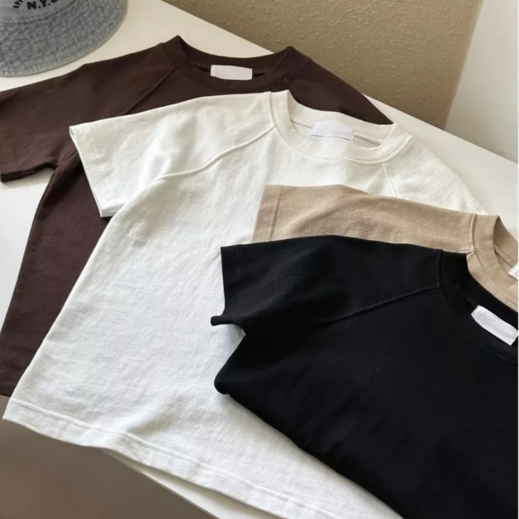 Áo Baby Tee Trơn Cổ Tròn Basic FIX dáng chuẩn cotton mịn mát hai màu đen trắng