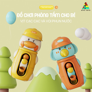 Đồ chơi phòng tắm cho bé - vịt và voi con đáng yêu - có bánh xe nước độc đáo